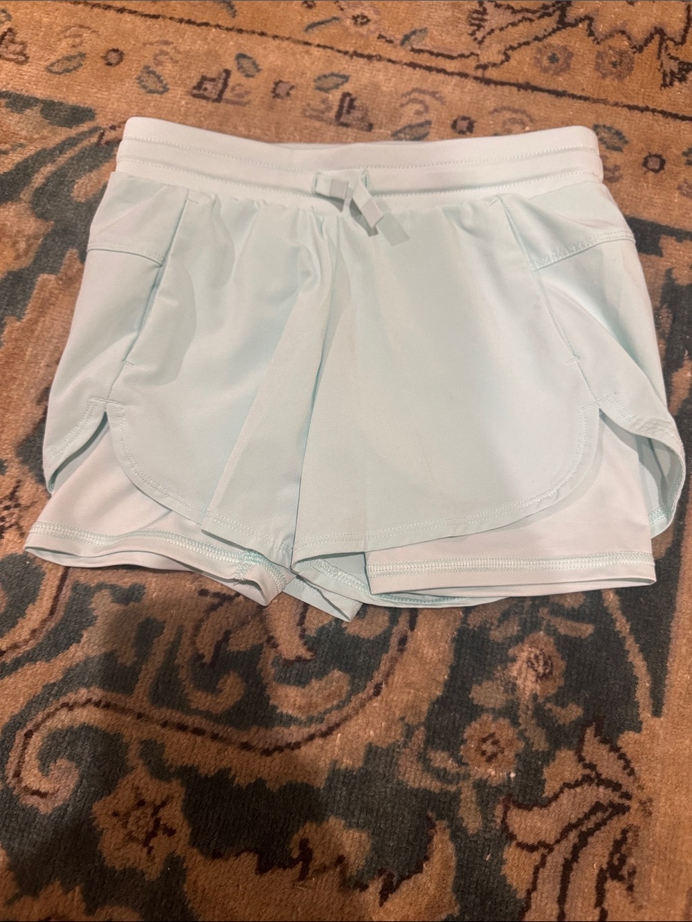 all in motion Light Aqua Layered Athletic Shorts
